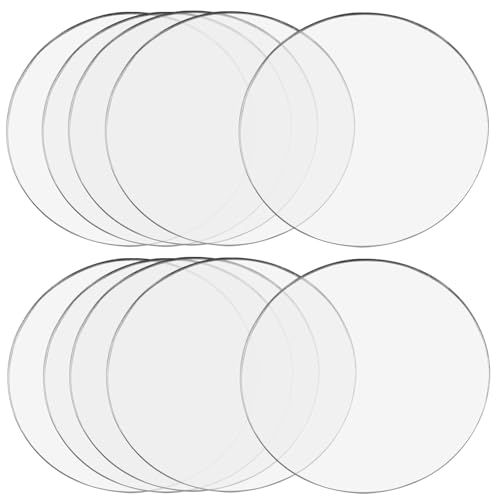 Image of Hitefu Clear Circle Acrylic Sheets, 4.3 Inch, 10 Packs, 3mm Thick | Transparent Plexiglass, For Signs & Photo Frames, Art Craft & DIY Display Projects
