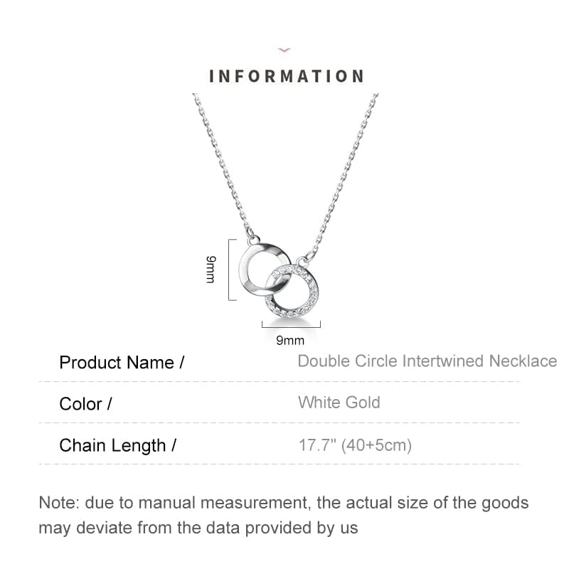 14K Gold Over S925 Sterling Silver Circle Intertwine Necklace, Moissanite Double Circle Pendant Necklace - Perfect Birthday and Mother's Day Gift for Mother, Wife and Girlfriend4