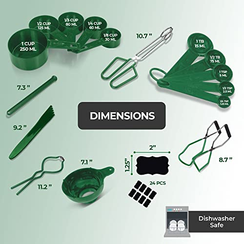 Canning Supplies Starter Kit - Water Bath Canning Kit; Canning Tools, Canning Equipment - Canning Set: Canning Tongs, Jar Lifter, Labels And More Canning Accessories For Your Canning Pot – Green. #TOP5