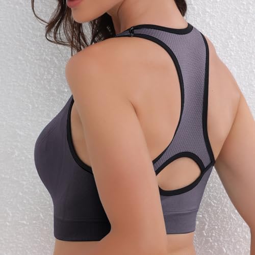 Image of Match Sports Bras for Women, Seamless Racerback Bra with Mid-Impact | Full Coverage Bras with Removable Pads, Soft & Breathable Fabric, Ideal for Yoga, Running, Workout, Pilates & Daily Wear