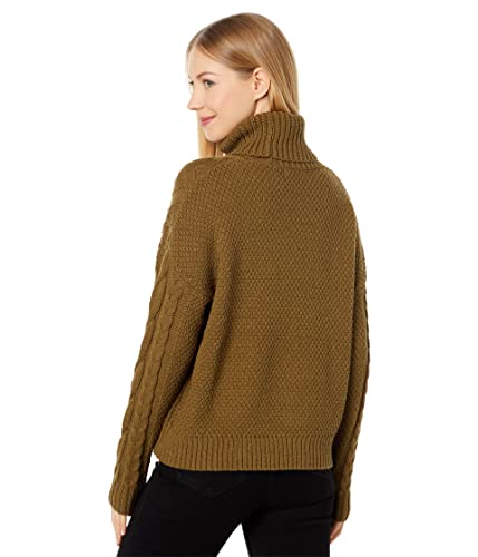 Madewell Capri Cotton Cable Turtleneck Golden Spinach Lg (Women's 10-12) #TOP24