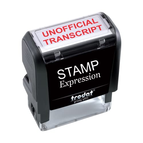 StampExpression - Unofficial Transcript Office Self Inking Rubber Stamp - Red Ink (A-5791)