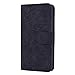 Produktbild Karomenic Prägen PU Leder Hülle kompatibel mit Samsung Galaxy J7 2017 Mandala Muster Handyhülle Brieftasche Schutzhülle Klapphülle Ledertasche mit Standfunktion Magnet Wallet Flip Case Etui - Schwarz