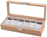 Mini tragbar HETM Uhrenbox 03.02.10 Gitteruhr Uhrenbox Tragbarer Hölzerner Displaybehälter Aufbewahrungsregal Uhrenbox Uhrenschmuckbox-a6 Sort Out Organizer