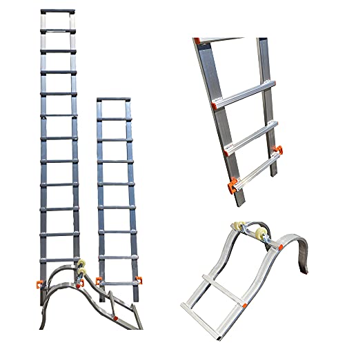 Echelle de Toit - AMI-HAUTEUR - Lot 2 Rallonges + 1 Crochet - 5,90 m de Haut - Aluminium