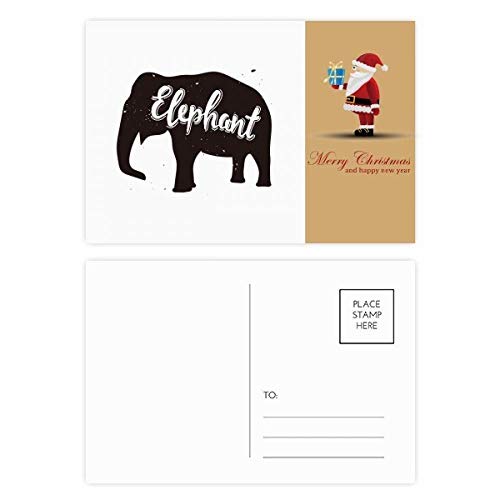 Cartes postales éléphant motif père Noël noir et blanc lot de 20 correspondance fêtes