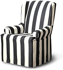 CoverWorks Havana Wing Chair Slipcover, Charcoal