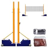 Höhenverstellbares Trainingsnetz-Set mit befüllbarem Boden für Indoor- und Outdoor-Badminton und Volleyball