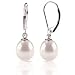 PAVOI Freshwater Cultured Pearl Earrings Leverback Dangle Studs - Handpicked AAA Quality - 10mm