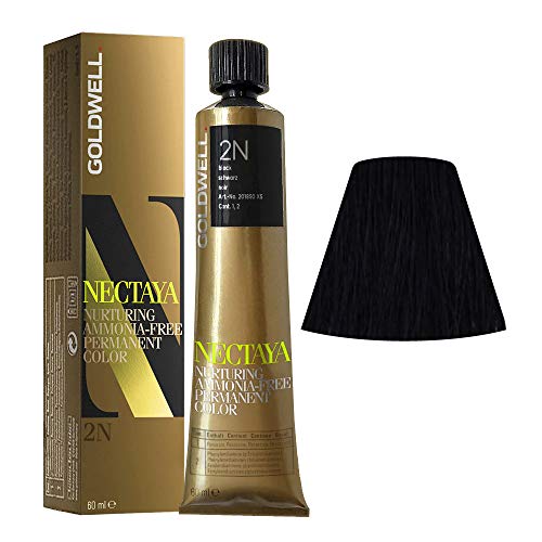 Goldwell Nectaya Permanent Hair Color, #2N Black, 2.03 oz