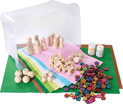 VBS Hobby-Box Feenwald Bastelset 212 Teile Filz Holz Frühling DIY Kit Kreativset Bastelmaterialien Feenwelt Bastelspaß