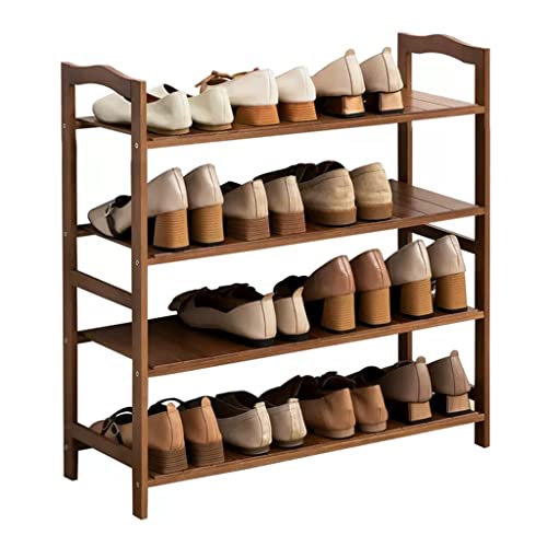 Étagère à chaussures pour placard empilable en bambou naturel
