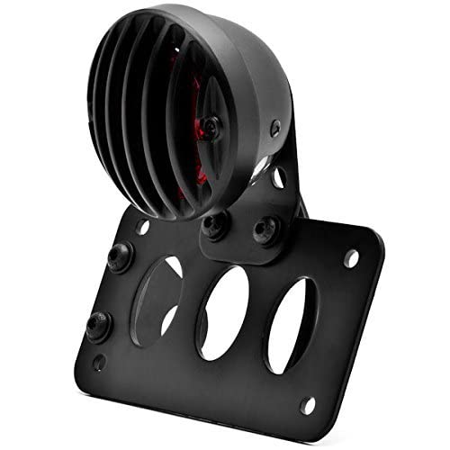Pacask Red Motorcycle Tail Light Side Mount Vertical License Plate Bracket For Y, Honda, Yamaha, Suzuki, Kawasaki Etc. #TOP3