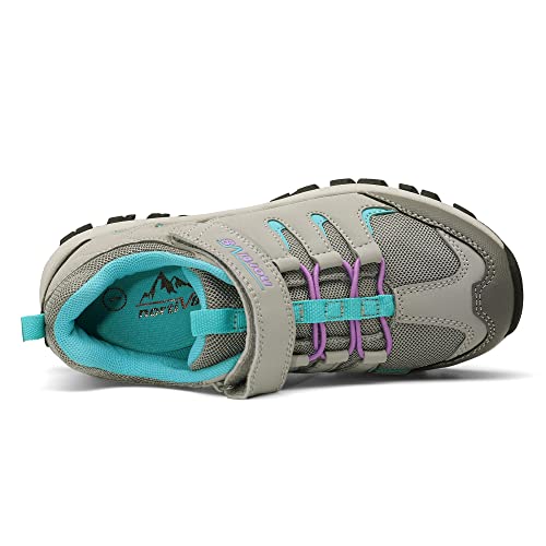Nortiv 8 Boys Girls Hiking Shoes Non Slip Outdoor Trekking Trails Walking Sneakers Gray Size 3 Little Kid Snhs222K #TOP2