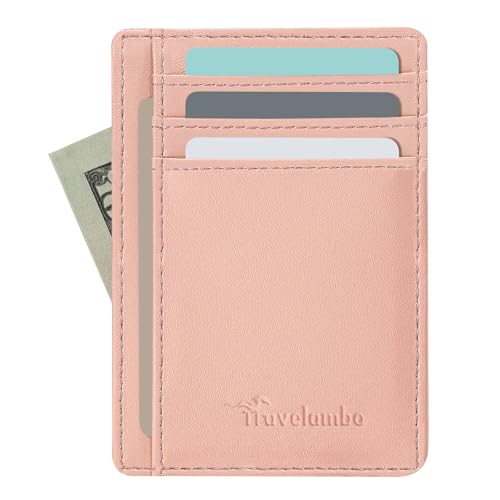 Image of Travelambo Slim Wallet Front Pocket Minimalist Leather RFID Blocking Medium Size