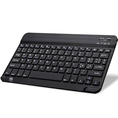 EYERIYO 10 Bluetooth Tastiera Wireless per tablet per iOS e Android, per iPad/Samsung/Lenovo/Huawei/Xiaomi/HONOR/Doogee/HD serie tablet, Layout Italiano (nero)