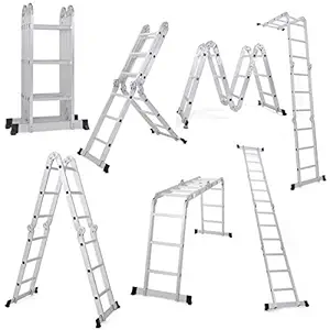 EQUAL Foldable Multipurpose Aluminium Super Ladder for Home and Industrial Purpose (12 Feet)