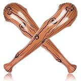 2 Pieces Inflatable Caveman Stick Inflatable Baseball Bat for Theme Party Birthday Swimming Pool Party Cosplay Halloween Costume Accessories Stage Props（35 Inches)