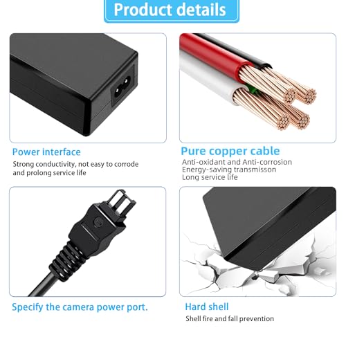 image for TKDY AC-L200 for Sony Handycam Camcorder Charger, ACL200 Power Supply 