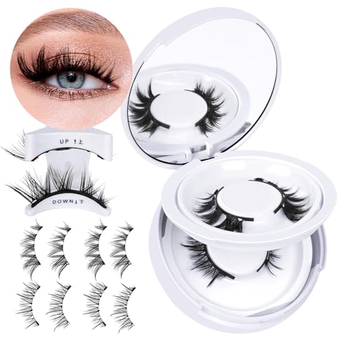 B&Q Magnetische Wimpern 2Pairs Magnet Wimpern Natürlicher Look Zwei Verschiedene Magnetic Lashes Set Beinhaltet Werkzeuge zum Tragen von Wimpern Wiederverwendbare Wimpern Magnetisch (CX02)