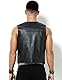 Casey Kevin Herren Lederweste Leder Motorradweste Weste Biker Motorrad Clubweste, Schwarz, Weste aus Kunstleder