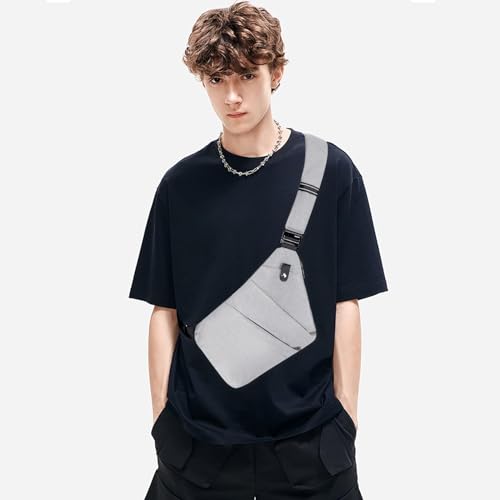 Image of Anti Theft Crossbody Bag,Sling Bag for Women Men,Multi-pocket Chest Shoulder Bag for Travel, Sport, Work