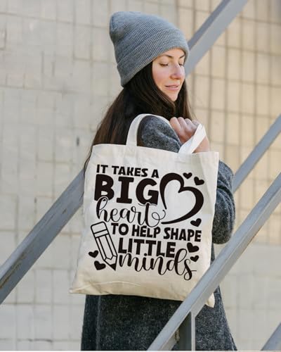 Teacher Gifts for Women, Aesthetic Travel Beach Bag, Reusable Grocery Shopping Bag for Lady Casual Vacation, Shopping, Work, Gym4