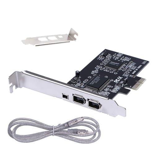 DAGIJIRD PCIE FireWire Card PCI Express (1X) to External IEEE 1394 Expansion Card 3 Ports (2 x 6 Pin +1 x 4 Pin)
