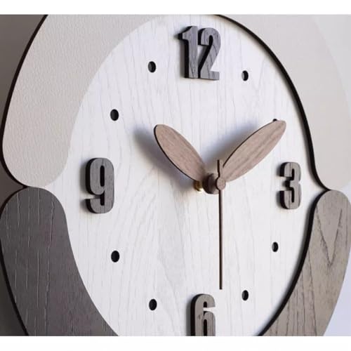 Reloj de salón moderno de diseño creativo en tono crema para decorar paredes vacías 4