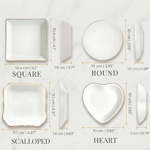 Personalized Photo Jewelry Dish for Bestie Sister, Custom Text & Name Signature (e.g., Emma), 4 Inch Ceramic Ring Dish Trinket Tray for Best Friend, Birthday Long Distance Friendship Gift - 4