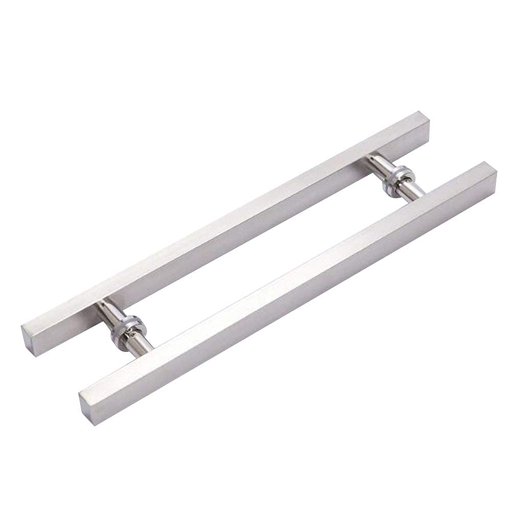Gthtuhfd Primary Color Black Stainless Steel Push Pull Door Handle H-Shape Back To Back For Glass Doors Office Doors,-Hole Pitch 35.