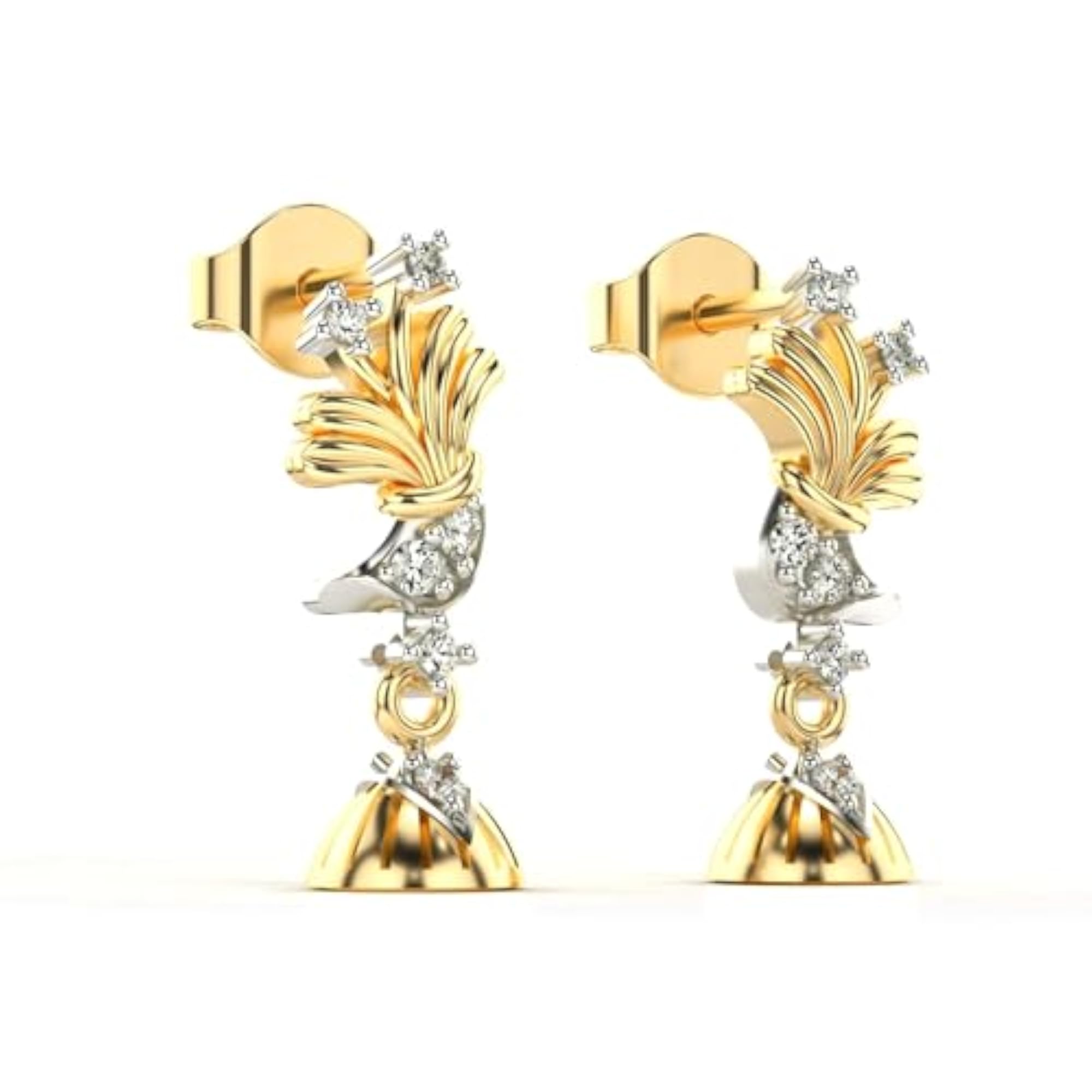 Women's Sterling Silver & Lab Grown Diamond Earrings, 0.16cts