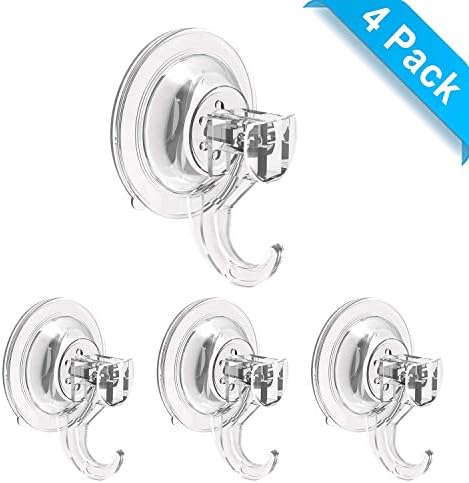 Elktry Vacuum Suction Hooks Heavy Duty - Suction Cup Hooks for Shower, Window Suction Cups with Hooks, Suction Cup Towel Hook for Shower, Suction Shower Hooks, Tile Suction Hook Waterproof (4 Pack)
