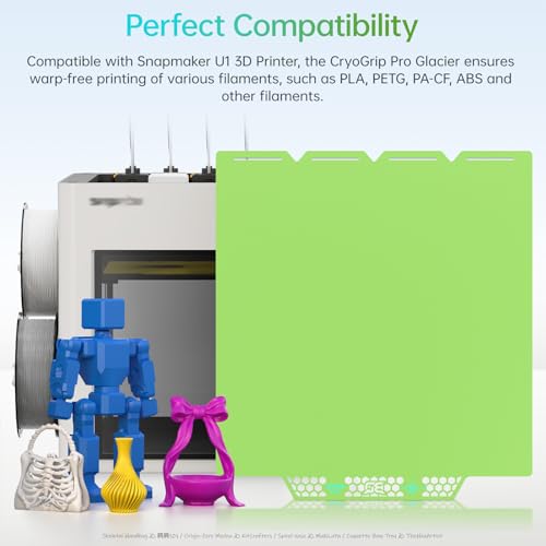 Image of BIQU CryoGrip Pro Glacier Green Compatible with Snapmaker U1 3D Printer 276x304.5mm Panda Build Plate Double Sided Upgrade Plate Removable Surface Platform