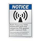 SmartSign S-6083 "Notice - Radio Frequency Fields May Exceed FCC General Public Exposure Limit" Sign | 10" x 14" Aluminum