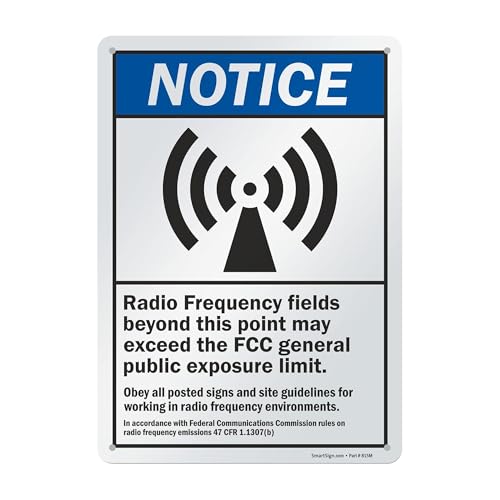 SmartSign S-6083 "Notice - Radio Frequency Fields May Exceed FCC General Public Exposure Limit" Sign | 10" x 14" Aluminum