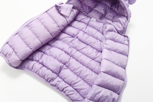 Image of AIWUHE Baby Boys Girls Hooded Puffer Vest Winter Lightweight Sleeveless Bear Ears Zipper Up Jacket Down Vest Coat Vests Kids
