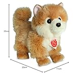 Teddy Hermann 91922 Hund Zwergspitz 22 cm, Kuscheltier, Plüschtier mit recycelter Füllung