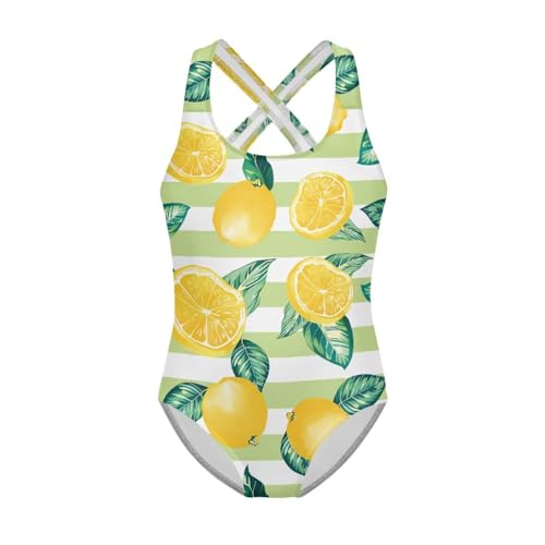 UNICEU Girls One Piece Swimsuit Sleeveless Quick Drying Bathing Suit Full Coverage Cross Back Swimwear for Beach Pool