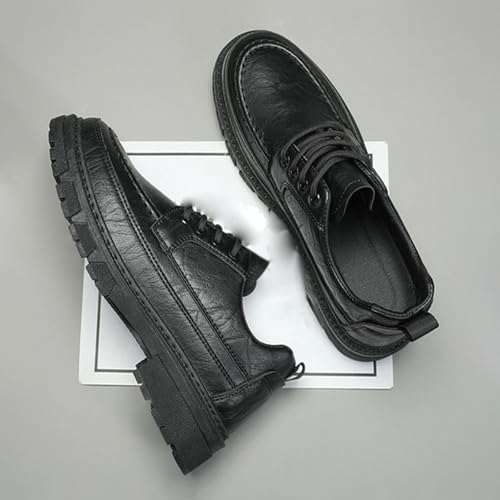 Men's Autumn Casual Leather Big Toe Shoes, Shallow Mouth Fashion Shoes，Comfortable Breathable Durable Casual Business Occasions3