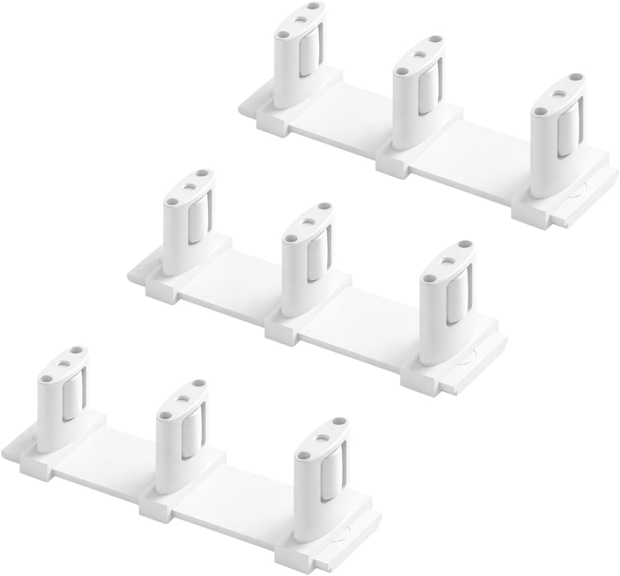 3-Pack Sliding Closet Door Floor Roller Guide - Adjustable Width 3-Roller Design - Easy Install! (White) | Grovers Home Solutions