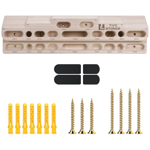 TWO STONES, CJ-HB2002, Klettern, Hangboard, Klettertraining als Klettern, Griffbrett mit Krügen, Schrägen und Kanten, Taschen als Türmontierte Trainingsstation, Klettern, Klimmzugstange