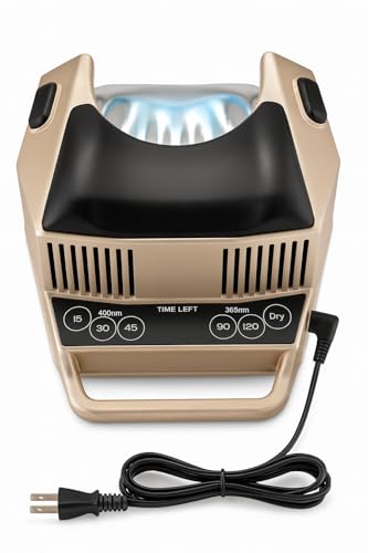 EM Design Consulting Inc USA?Made All Gels UV LED Nail Lamp – Dual?Light 365nm & 400nm, Removable Stainless?Steel Hand Plate, Silicone Hand Rest, 15/30/45/90/120?Sec Timers, Metal Body