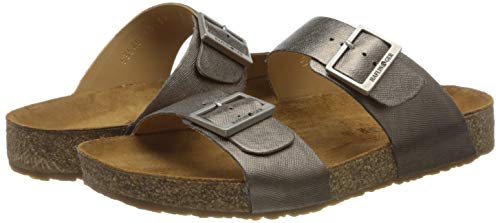 Image of HAFLINGER Andrea Elegant Leather Sandals with Rubber Sole and Cork Latex Footbed Unisex