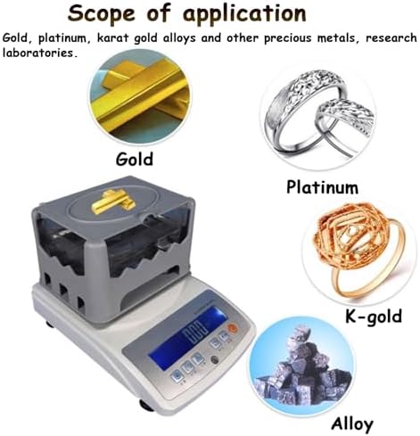 Digital Gold Purity Tester, Precious Metal Density Meter with LCD, Accurate Gold & Silver Analysis for Jewelry Stores & Pawn Shops - Essential Testing Tool