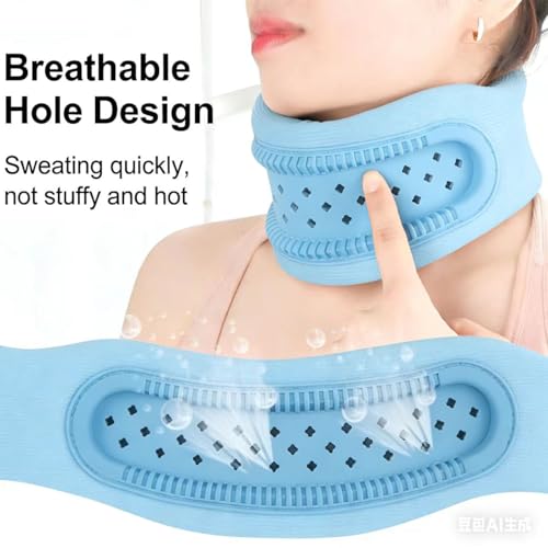 Image of Neck Brace Support Cervical Collar Silicone Posture Corrector for Men and Women Relieves Discomfort in The Neck and Shoulders Caused by Prolonged Work(Blue)