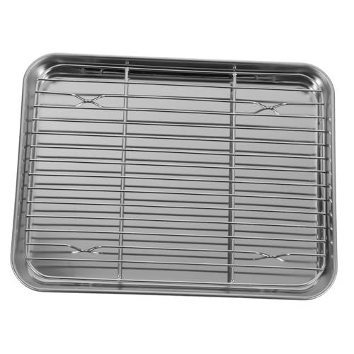 Plaque de cuisson rectangulaire inox antiadhésive avec grille - 2