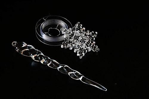 ToBeIT 26pcs icicles and Snowflakes Christmas Ornament Set Chrismtas Tree Hanging 16pcs Acrylic icicles and 10pcs Acrylic Snowflakes for Christmas Trees, Gift Packages