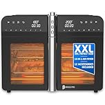 Bridge Pro 36 Litre Air Fryer Oven with French Doors and Accessories - XXL Air Fryer Dual Zone, Family Sized, Double Door, 16 in 1 Table Top Oven, Extra Large for Family, Fast and Healthy Cooking