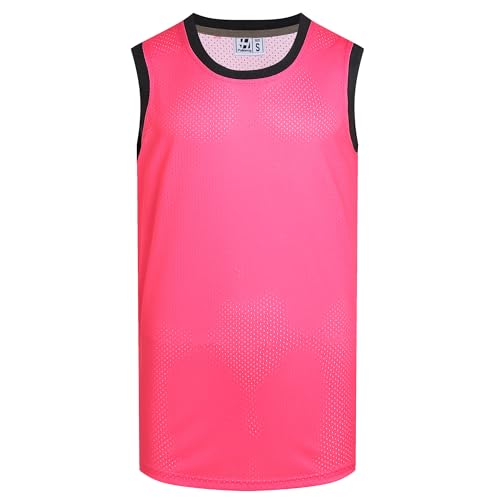 Pullonsy Mens Womens Pink Basketball Jersey Custom Mesh College University Tank Top Cool Clothes Outwear Party Holiday T-Shirt,Hot Pink,Size Large